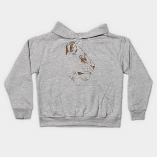 Lion Head Line Art Kids Hoodie